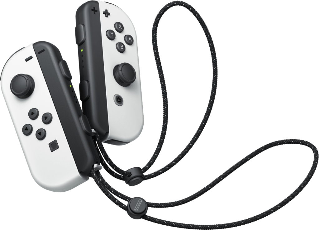 Photo des Joycon de la Nintendo Switch OLED (couleur blanche)