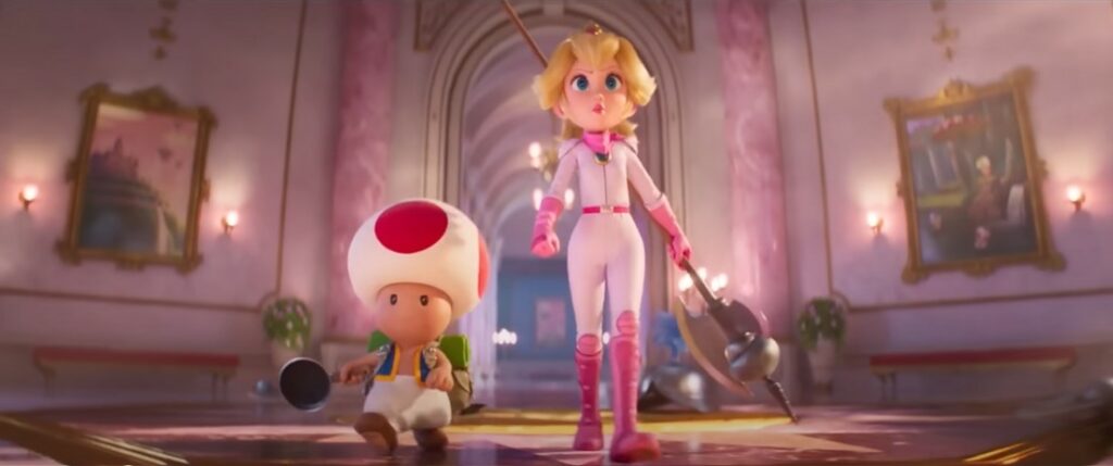 Extrait de la deuxième bande-annonce du film Super Mario Bros. - Peach en tenue de combat